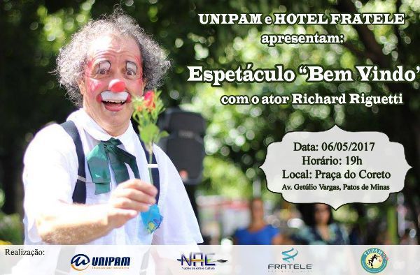 UNIPAM e Hotel Fratele trazem o ator Richard Riguetti