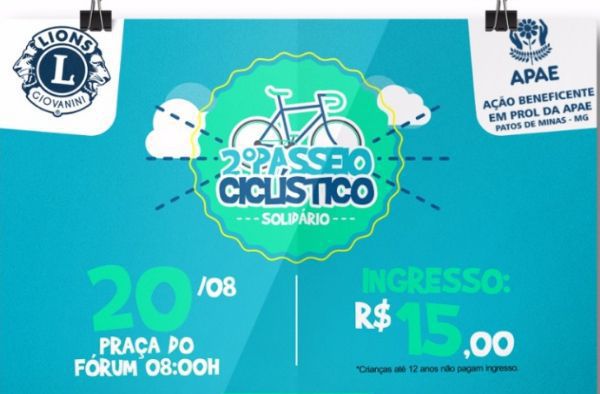 Passeio Ciclístico Solidário será realizado em Patos de Minas