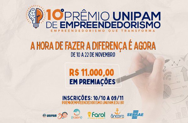 Inscrições para o 10º Prêmio UNIPAM de Empreendedorismo estão abertas