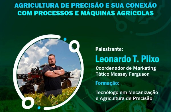 “Agricultura de Precisão e sua Conexão com Processos e Máquinas Agrícolas” será tema de palestra no UNIPAM