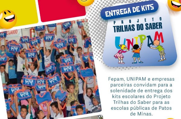 FEPAM, UNIPAM e empresas parceiras farão a entrega de 1.200 kits escolares na próxima segunda-feira