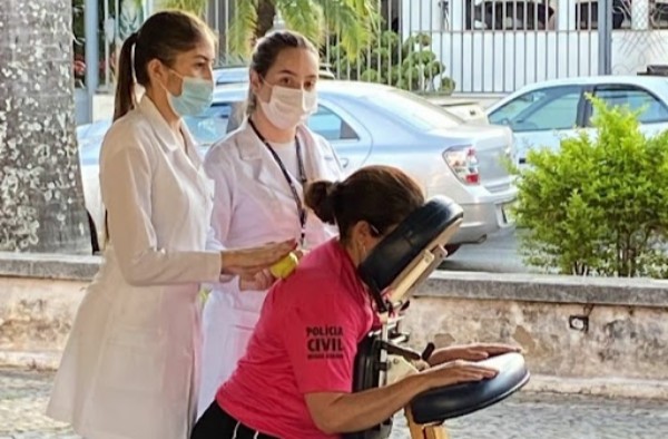 Alunos de Fisioterapia participam de evento organizado pela Polícia Civil