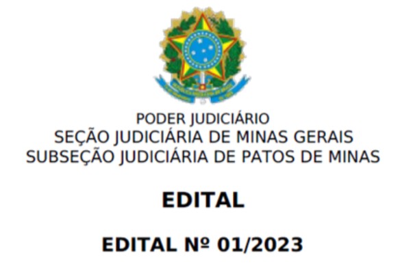 Subseção Judiciária de Patos de Minas divulga processo seletivo de estágio para estudantes do curso de Direito