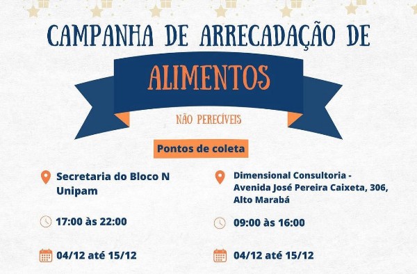 Últimos dias para participar da campanha de arrecadação de alimentos do Diretório Acadêmico dos cursos de Administração e Gestão Comercial 