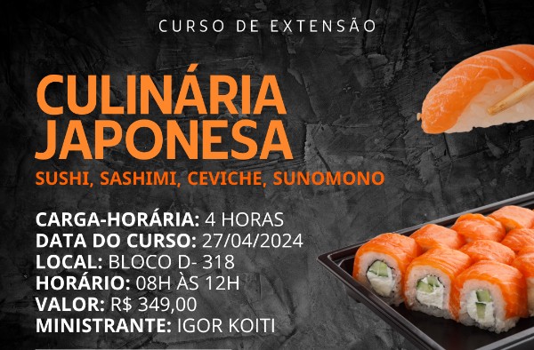 UNIPAM promoverá curso de extensão em “Culinária Japonesa”