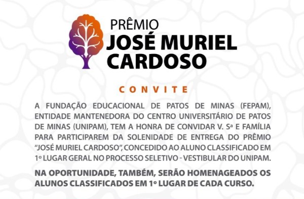 FEPAM e UNIPAM farão a entrega do Prêmio José Muriel Cardoso