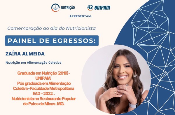 Painel de egressos, em comemoração ao “Dia do Nutricionista”, será realizado no UNIPAM