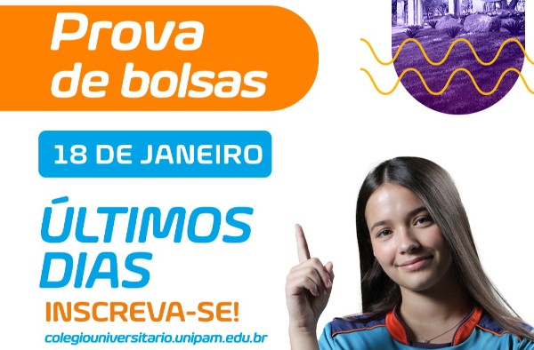 Últimos dias para se inscrever na prova de seleção de bolsas do Colégio Universitário
