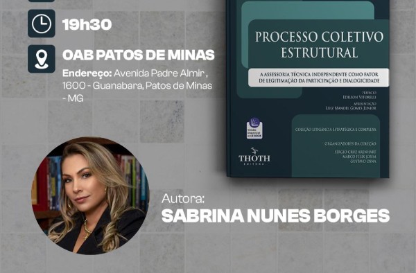 Professora do curso de Direito lançará livro amanhã